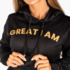 CROPPED REBORN BLACK HOODED SWEATER - Great I Am