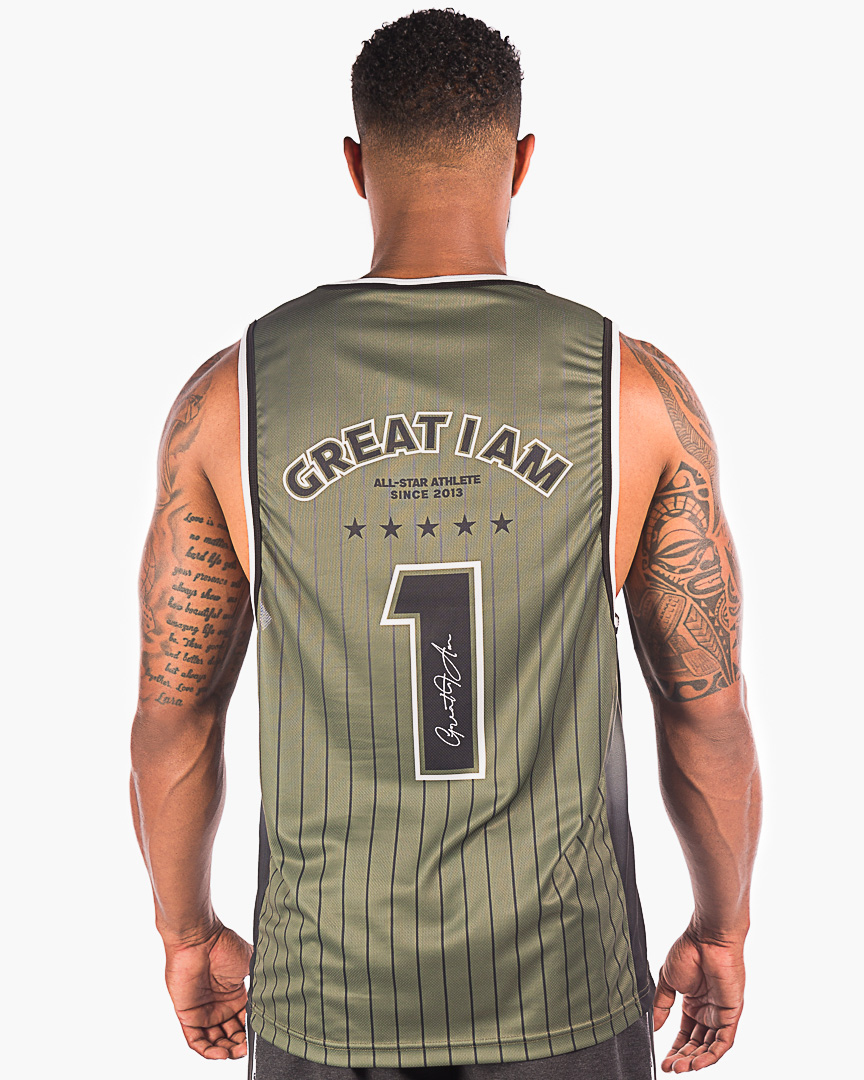 BASKETBALL JERSEY NUMBER 1 ARMY - Great I Am