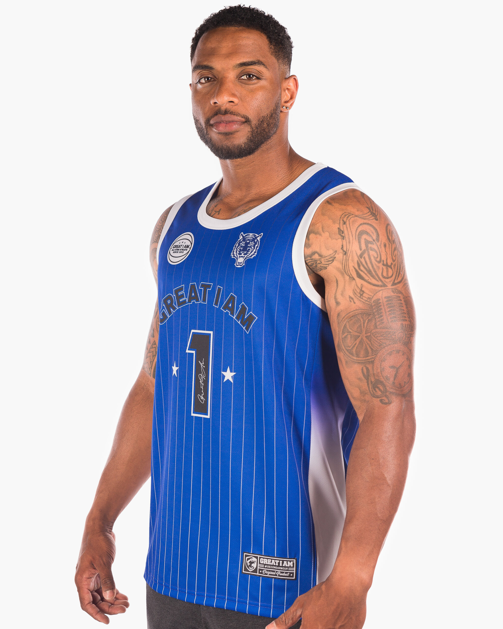 BASKETBALL JERSEY NUMBER 1 BLUE - Great I Am