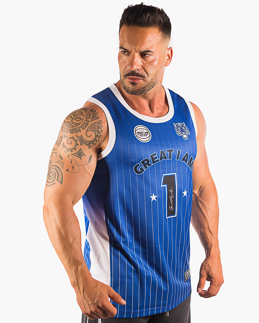 BASKETBALL JERSEY NUMBER 1 BLUE - Great I Am
