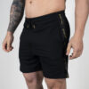 training shorts for a casual style in black and gold