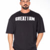 T-SHIRT OVERSIZED CONQUER BLACK - Great I Am