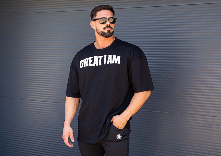 T-SHIRT OVERSIZED CONQUER BLACK - Great I Am