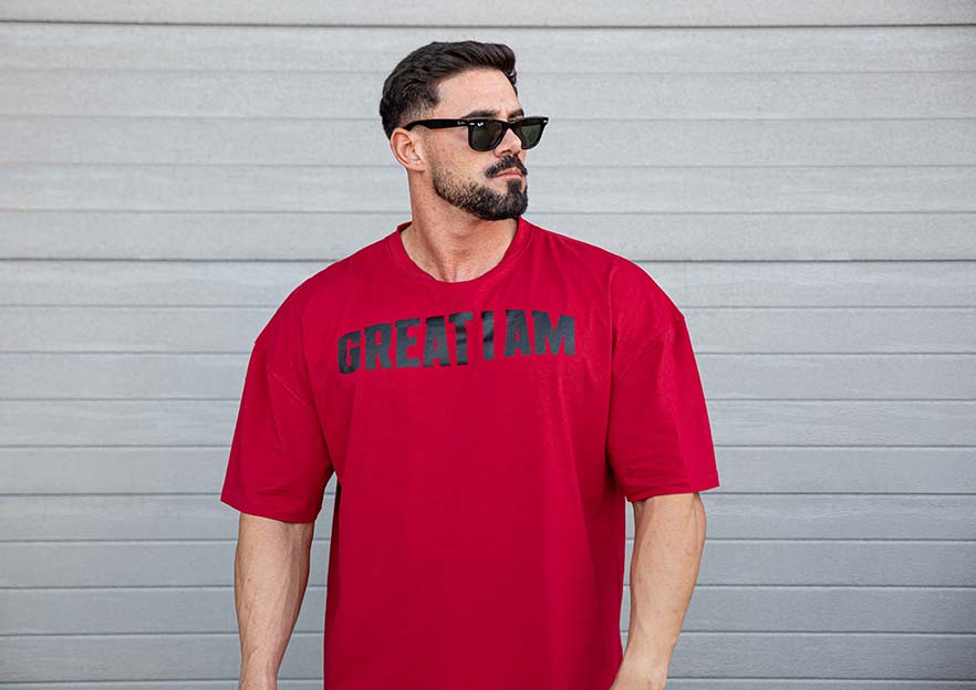 T-SHIRT OVERSIZED CONQUER RED - Great I Am