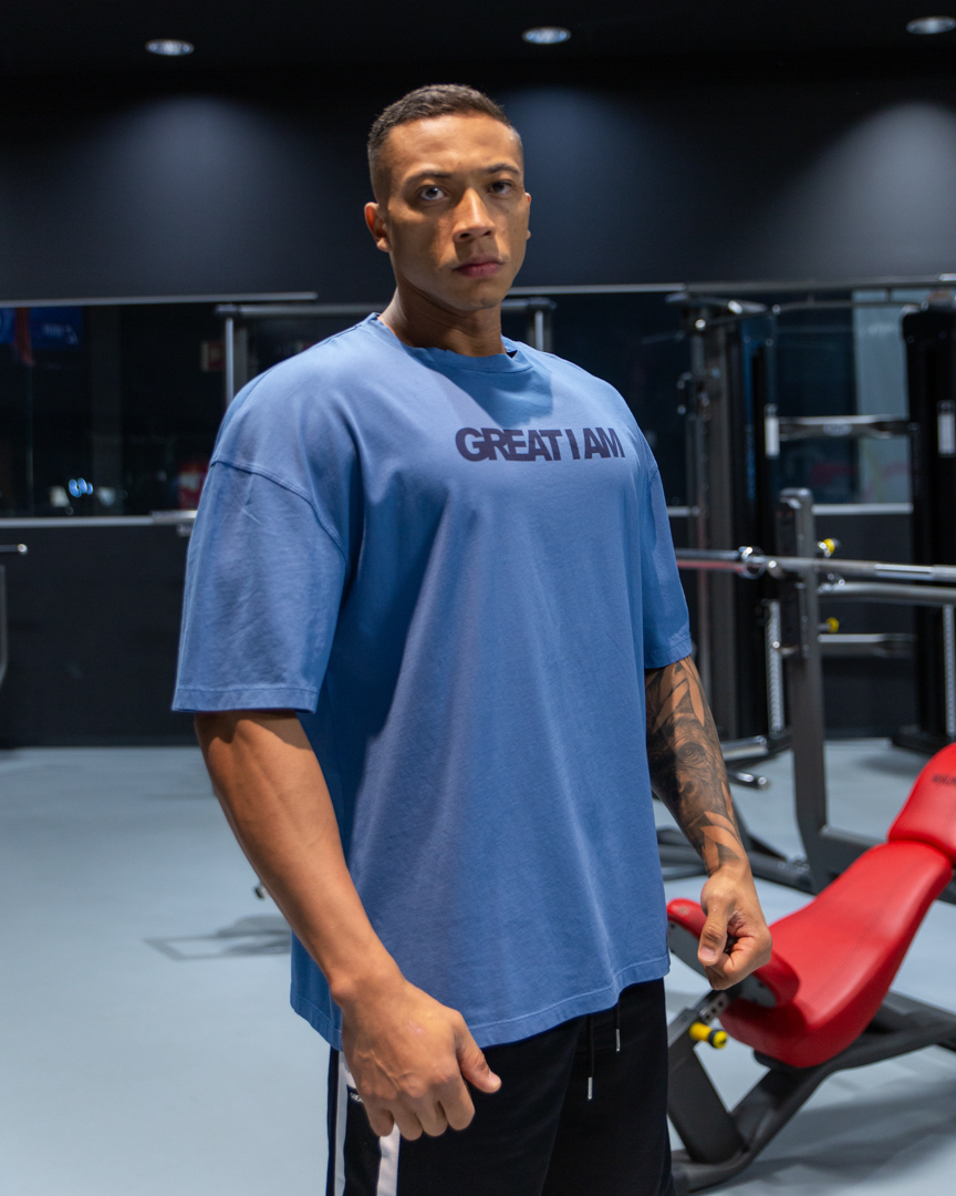 GREAT LOGO OVERSIZED T-SHIRT BLUE - Great I Am