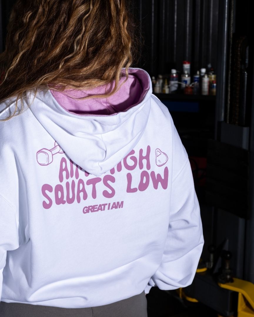 HOODIE AIM HIGH SQUATS LOW - Great I Am