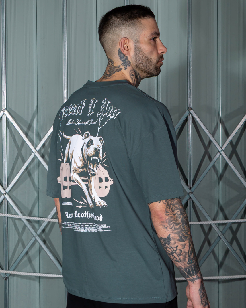 OVERSIZED T-SHIRT PITBULL GREY - Great I Am