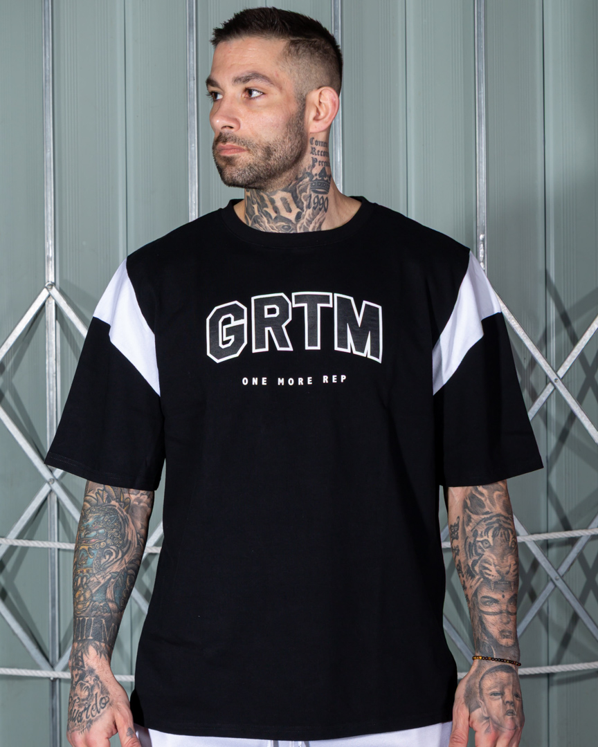 OVERSIZED BASEBALL T-SHIRT GRTM BLACK - Great I Am