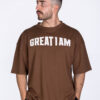 OVERSIZED T-SHIRT CONQUER BROWN - Great I Am