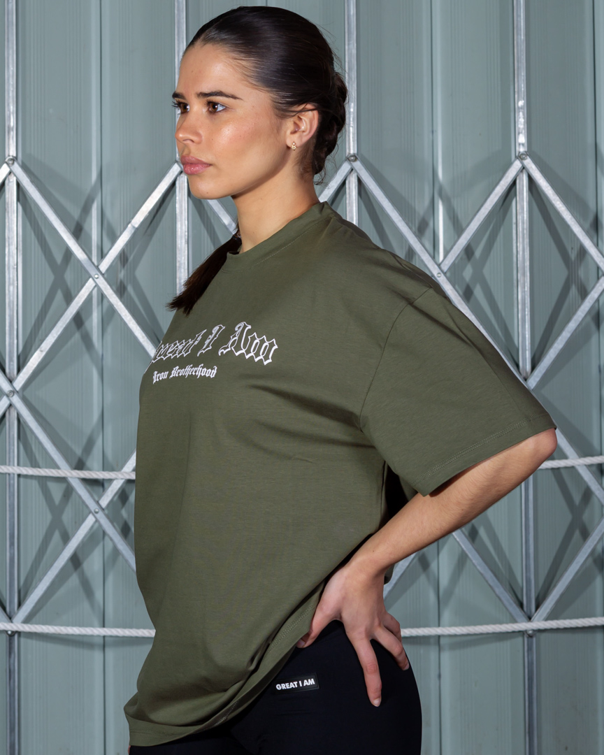 OVERSIZED T-SHIRT PITBULL GREEN - Great I Am