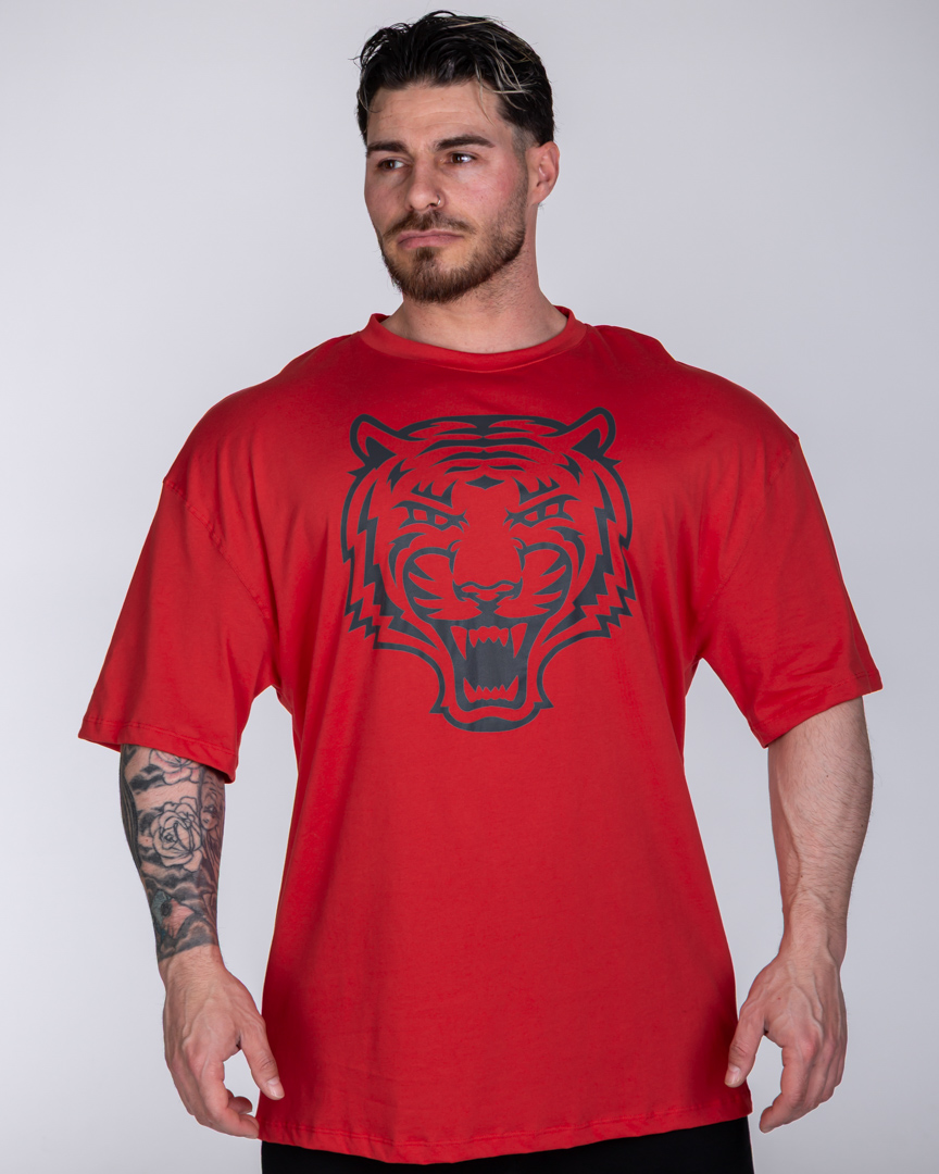 OVERSIZED T-SHIRT TIGER ESSENTIAL BURGUNDY - Great I Am