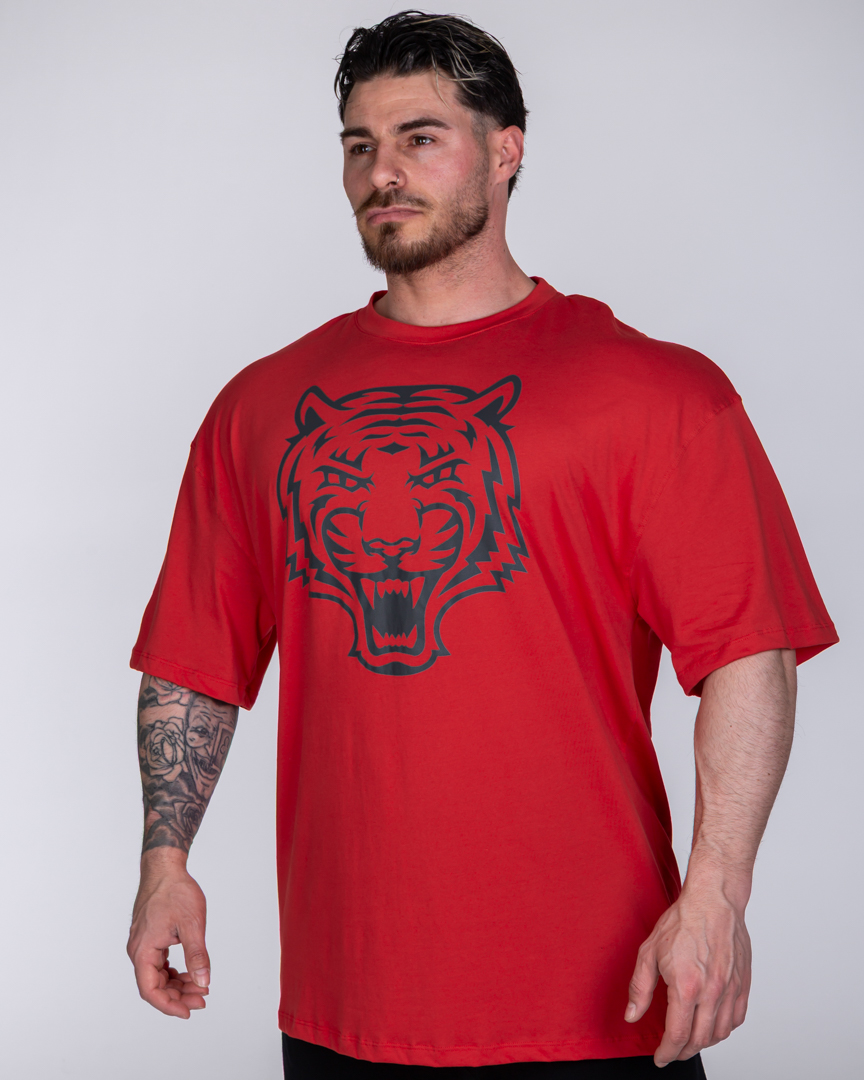 OVERSIZED T-SHIRT TIGER ESSENTIAL BURGUNDY - Great I Am