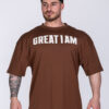 OVERSIZED T-SHIRT CONQUER BROWN - Great I Am