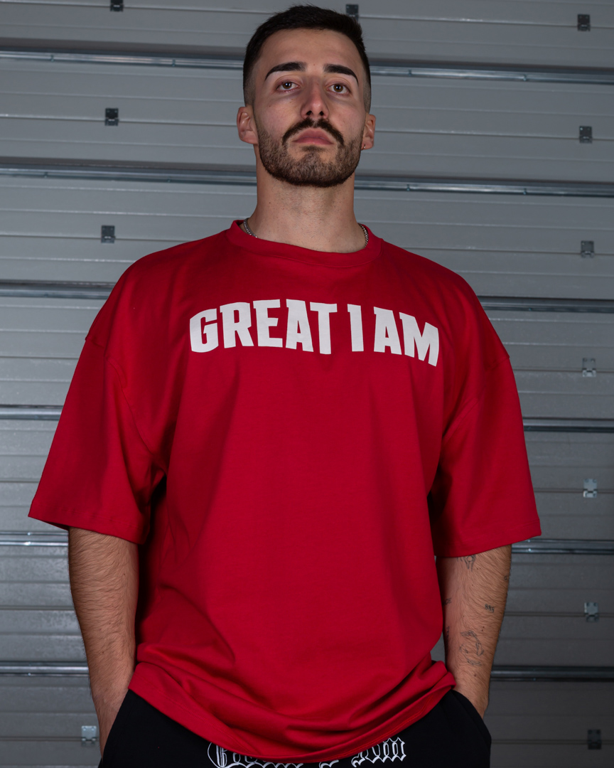 OVERSIZED T-SHIRT CONQUER RED - Great I Am