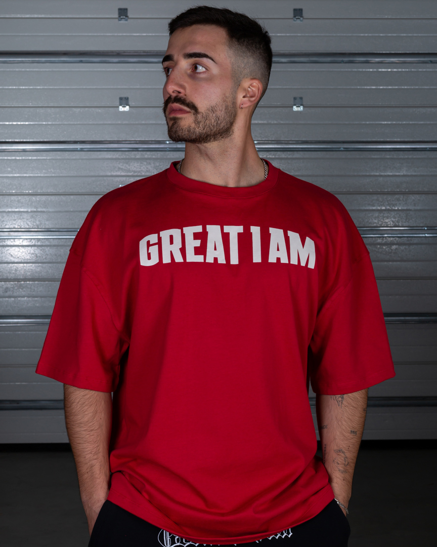 OVERSIZED T-SHIRT CONQUER RED - Great I Am