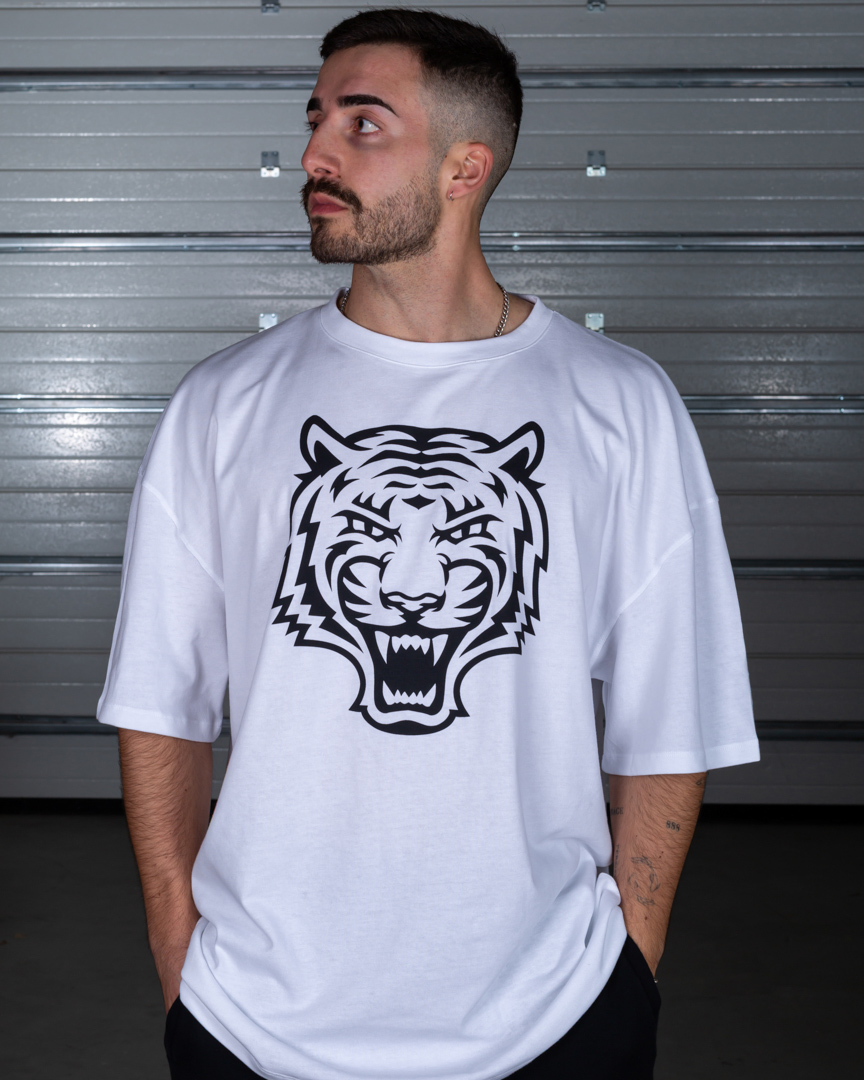 OVERSIZED T-SHIRT TIGER ESSENTIAL WHITE - Great I Am