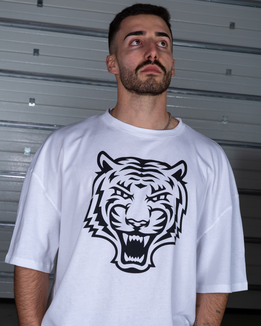 OVERSIZED T-SHIRT TIGER ESSENTIAL WHITE - Great I Am
