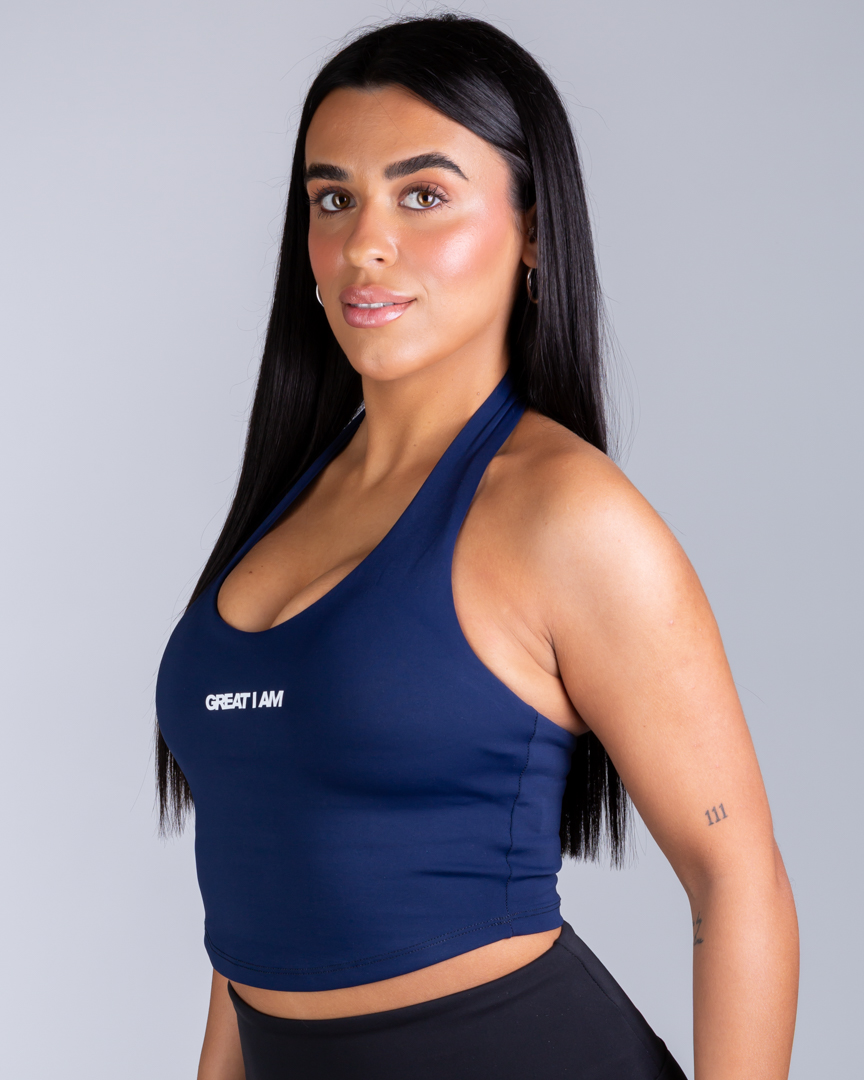 HALTER NECK TOP SOFT CORE FORM NAVY - Great I Am