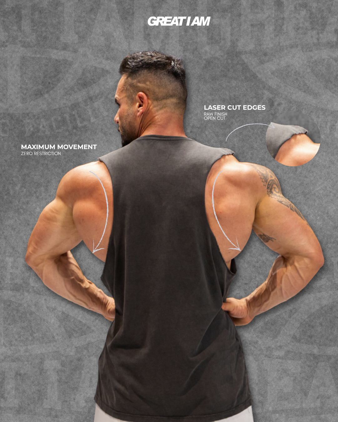 SLEEVELESS POWERHOUSE WASHED - Great I Am