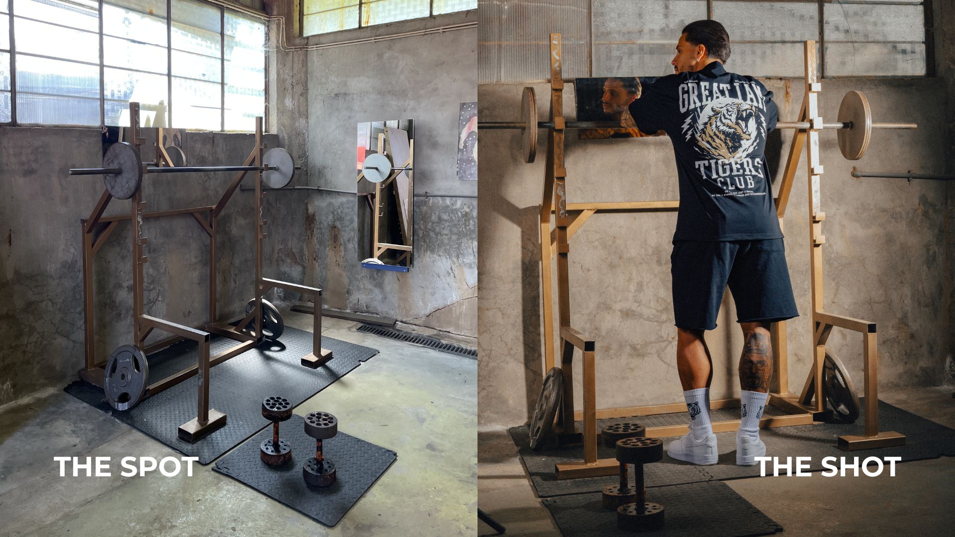 Máquinas feitas à mão no Cave Man Gym