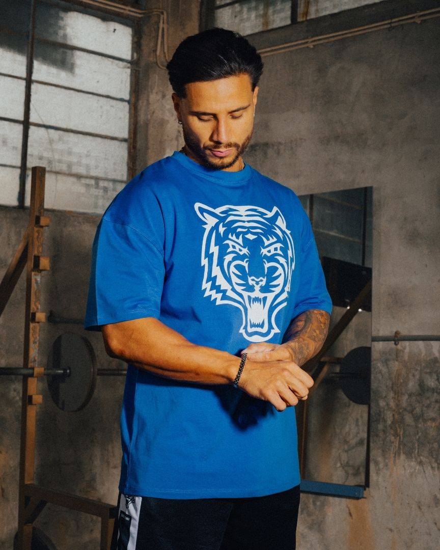 OVERSIZED T-SHIRT TIGER ESSENTIAL BLUE - Great I Am