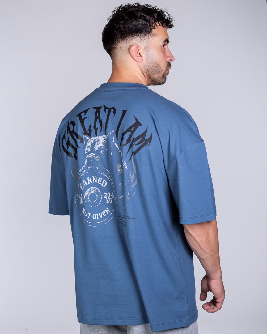 OVERSIZED T-SHIRT EARNED BLUE - Great I Am