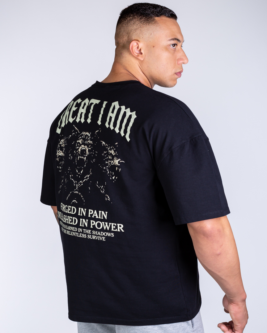 OVERSIZED T-SHIRT FORGED IN PAIN BLACK - Great I Am