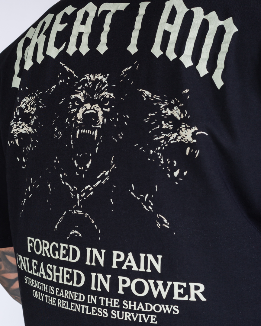 OVERSIZED T-SHIRT FORGED IN PAIN BLACK - Great I Am
