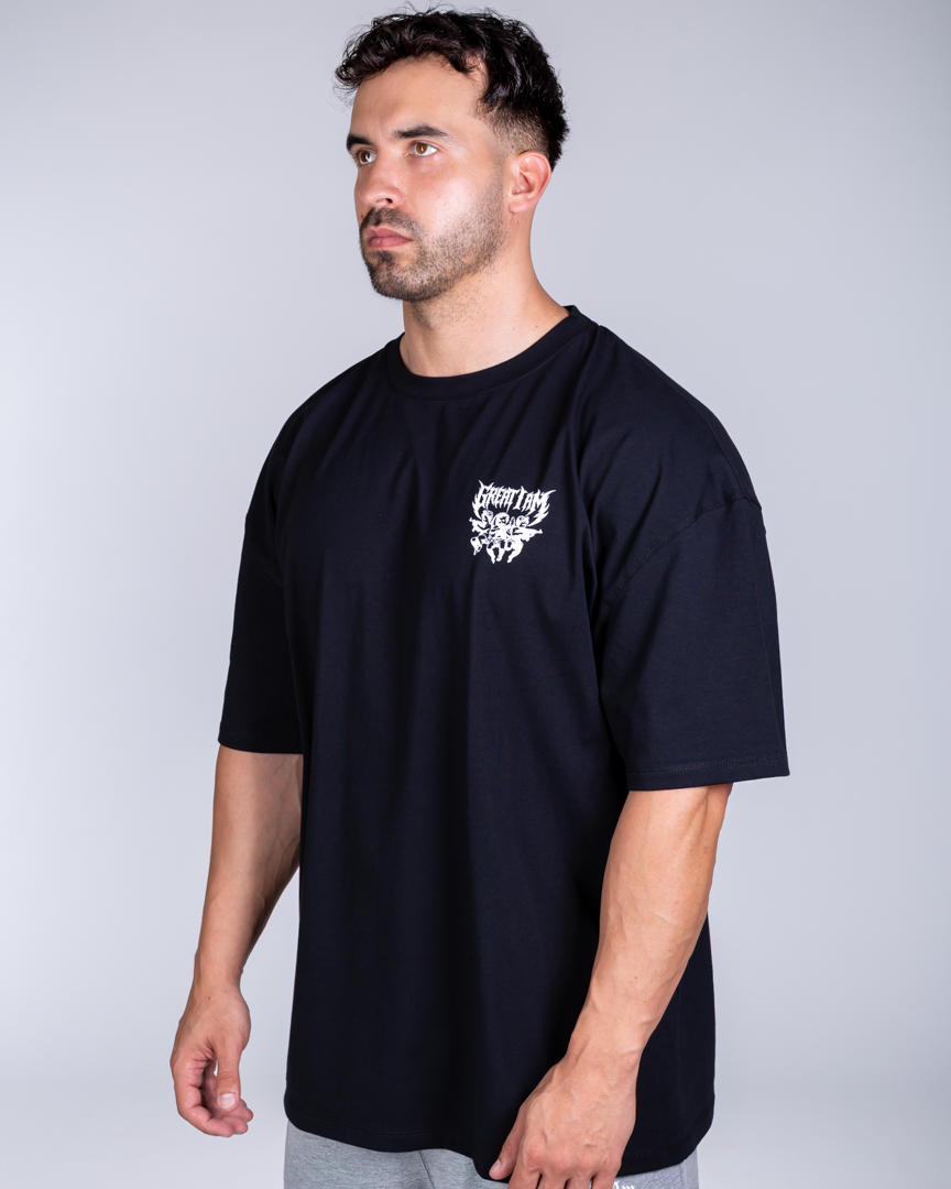 OVERSIZED T-SHIRT IRON ANGEL BLACK - Great I Am
