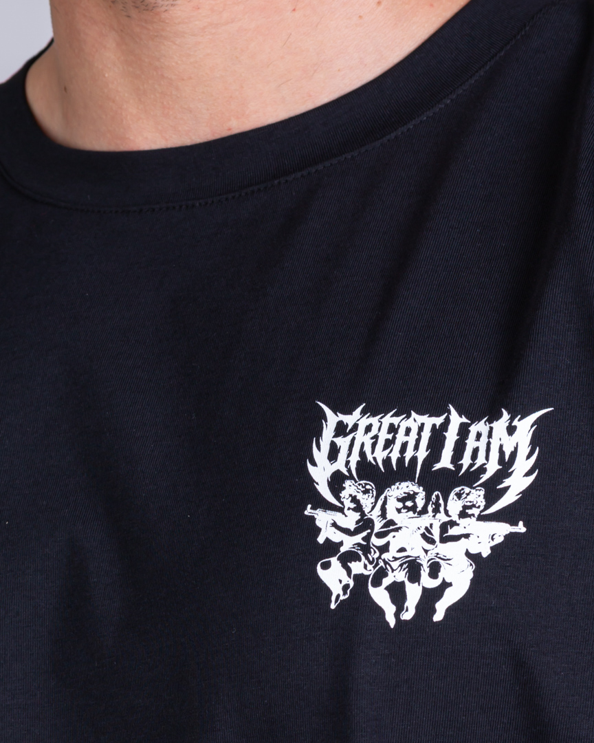 OVERSIZED T-SHIRT IRON ANGEL BLACK - Great I Am