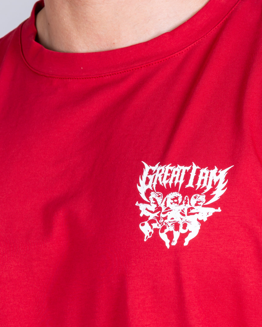 OVERSIZED T-SHIRT IRON ANGEL RED - Great I Am
