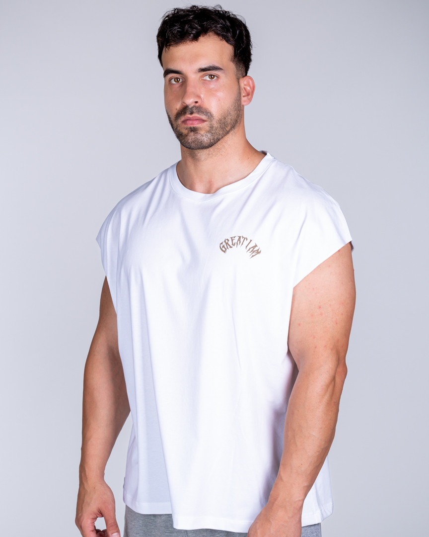 SLEEVELESS T-SHIRT NOT GIVEN WHITE - Great I Am