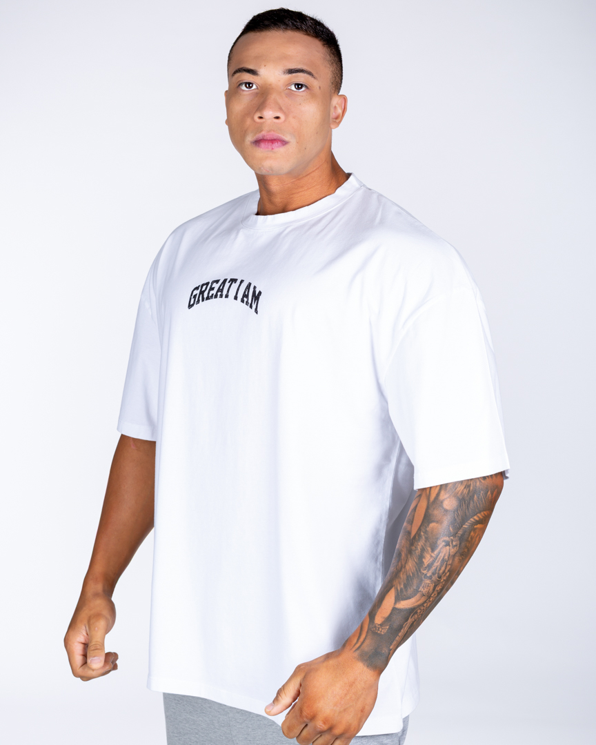 Alternative view of OVERSIZED T-SHIRT GREAT I AM ESSENTIAL WHITE