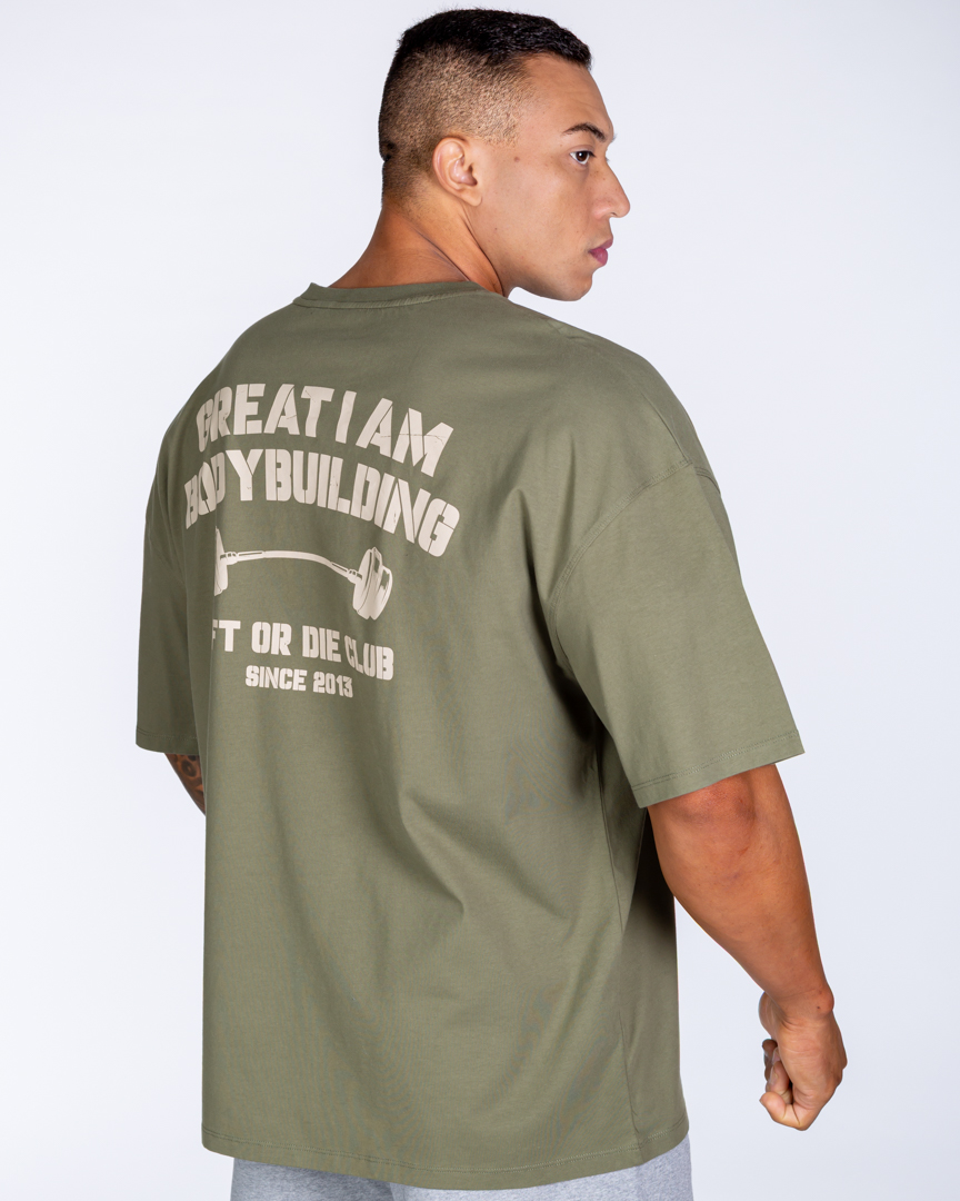 OVERSIZED T-SHIRT BODYBUILDING CLUB GREEN