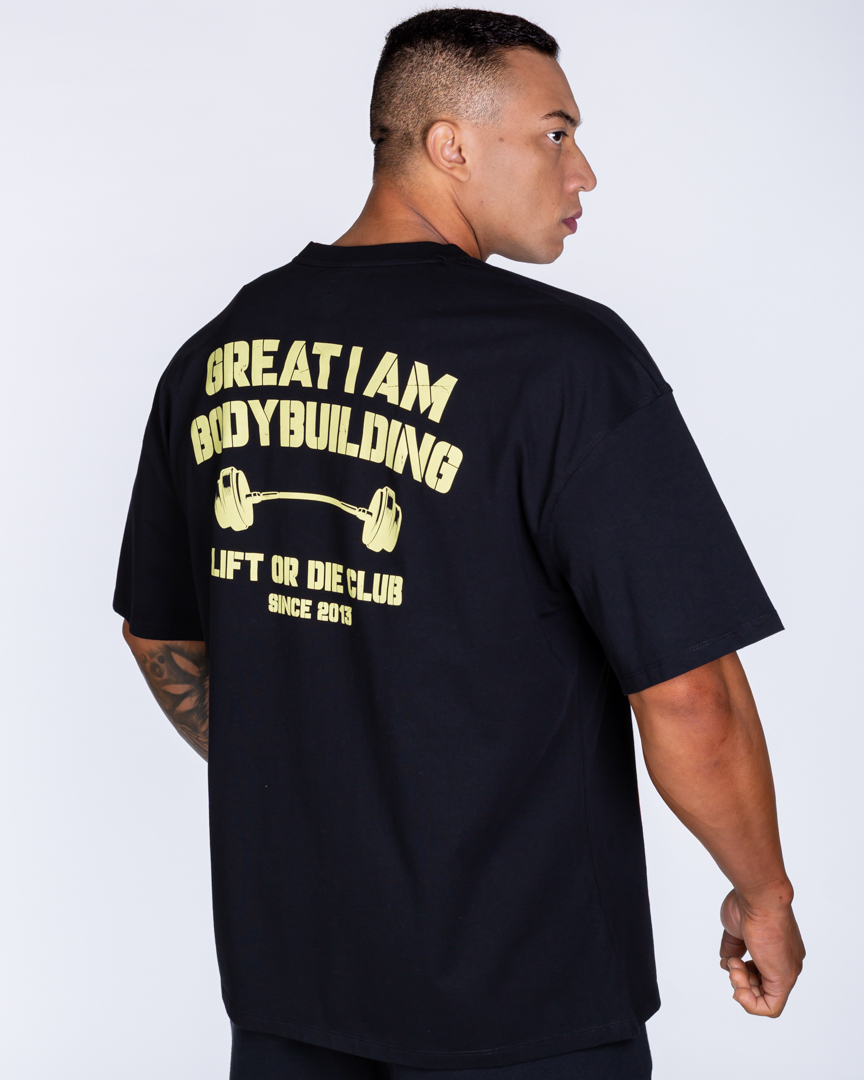 OVERSIZED T-SHIRT BODYBUILDING CLUB BLACK