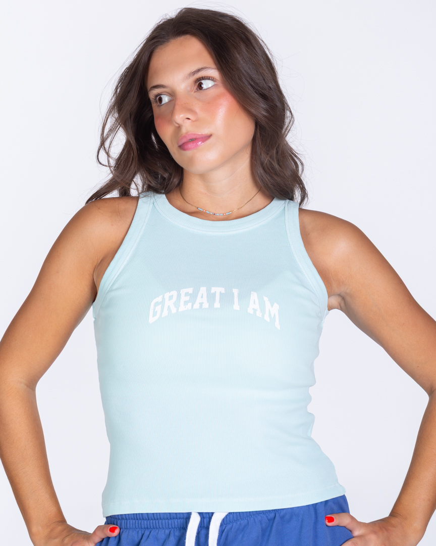 RIB TANKTOP GREAT I AM GREEN