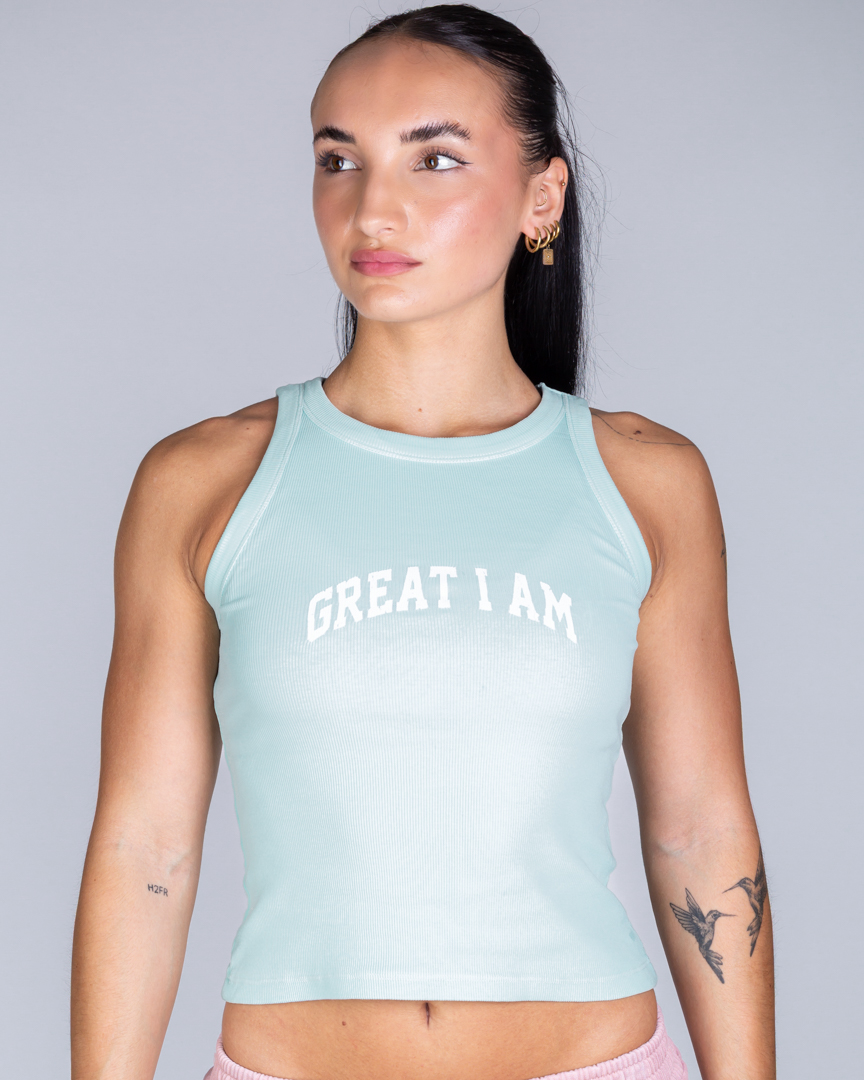 RIB TANKTOP GREAT I AM GREEN - Great I Am
