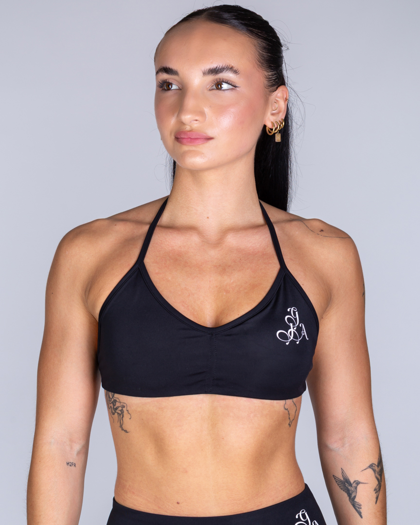 STRAPPY SPORTS BRA SIGNATURE BLACK